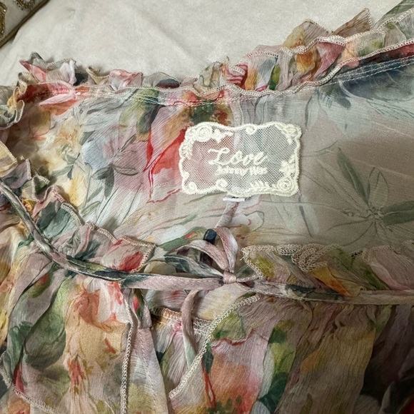 Johnny Was Floral Ruffle Blouse Size Med - Picture 5 of 7